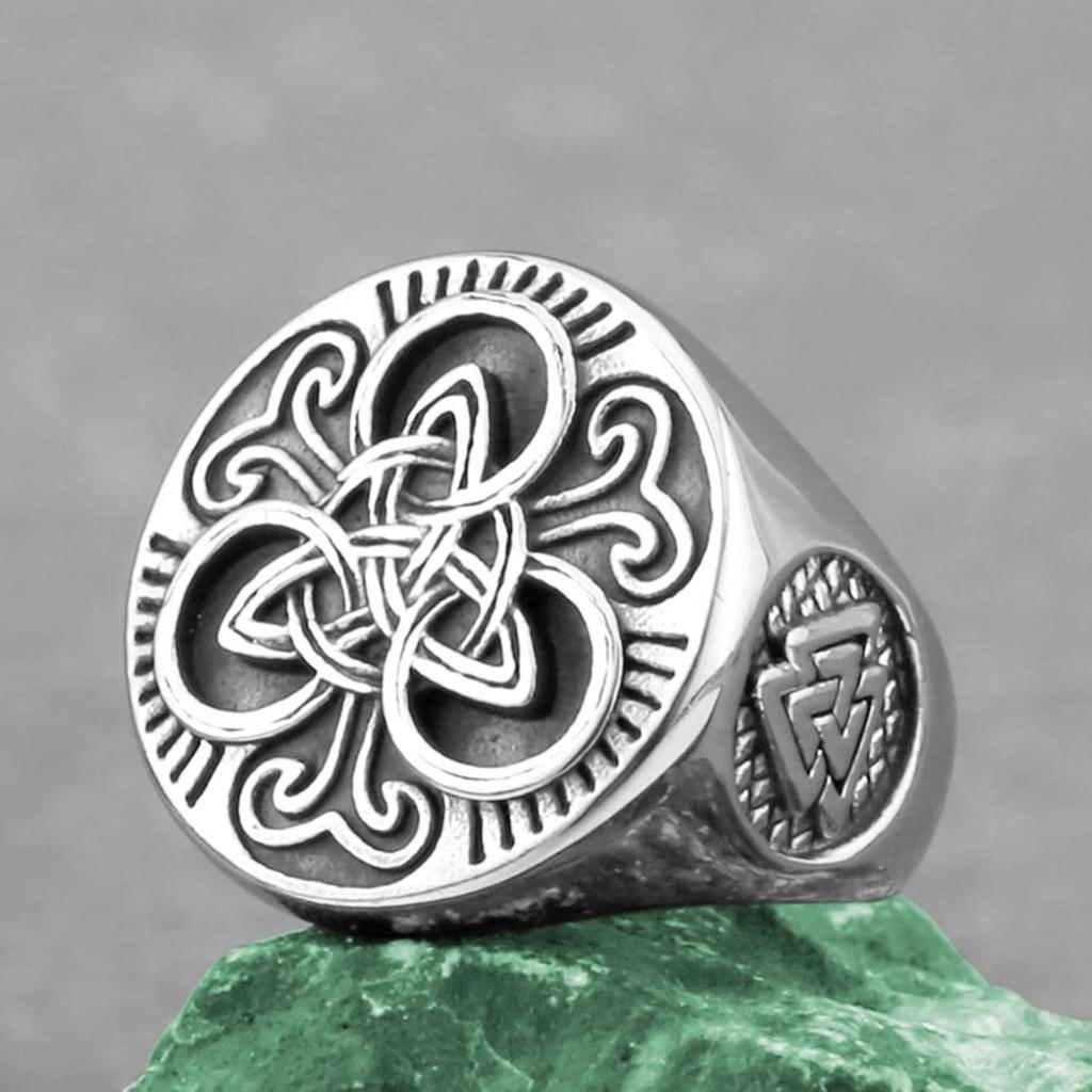 Nordic Viking Stainless Steel Ring Anchor Compass Tree of Life Rune Amulet Wolf Men Women Finger Jewelry Biker Party Club Gift