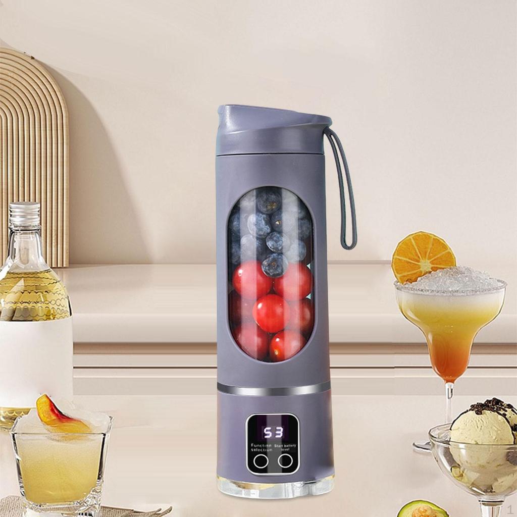 Tragbarer Mixer Elektrischer Entsafter 450ml Wiederaufladbarer Handheld Compact 12 Edelstahl Balde