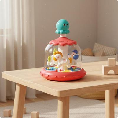 Dome Rotating Toy HandEye Coordination PressandRotate Early Development for Infants, Young