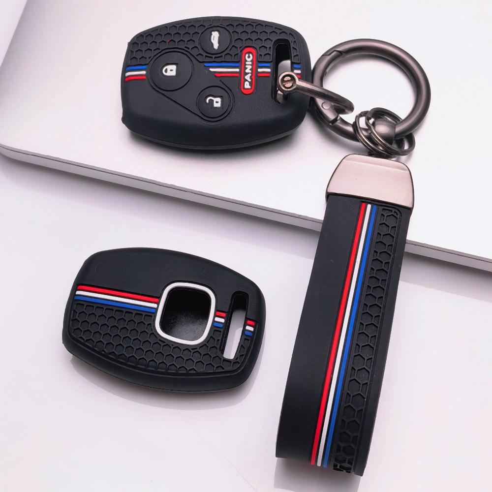 Key Fob Cover for Honda Accord Civic CRV with Keychain Anti-Scratch Surface Shockproof Structure Soft Grip Texture Easy Install Design