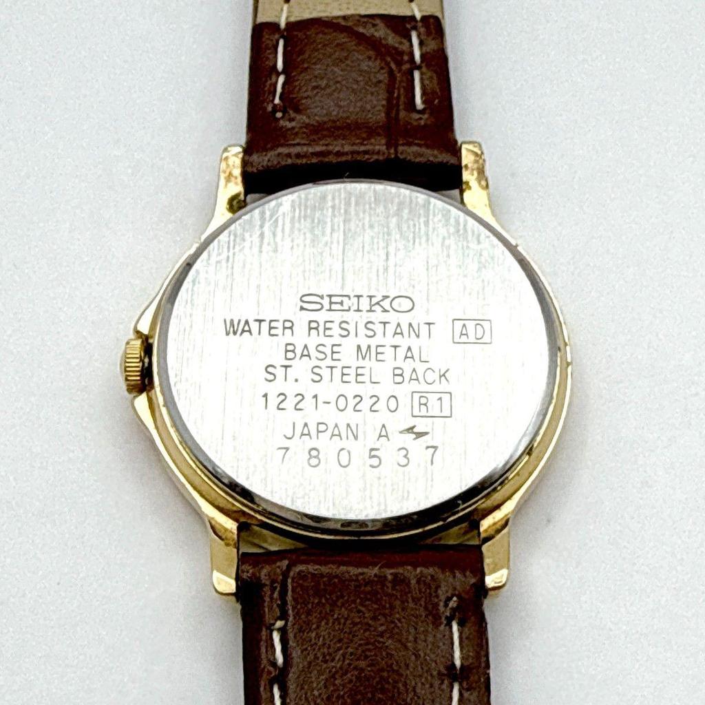 Used C178 [In operation, made in 1997, antique, new belt] SEIKO Quartz White Dial Ladies Watch