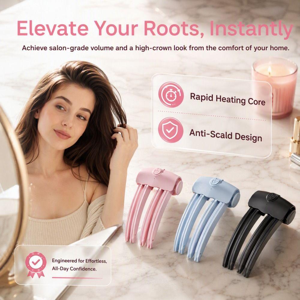 Clips Volumisant pour Racines Sans Plis Pinceur de Volume Capillaire Rechargeable Outil de Coiffage