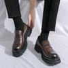 Factory Direct Sales of New Four-season One-pedal Loafers Platform-soled Fashion Men's Casual British Leather Shoes