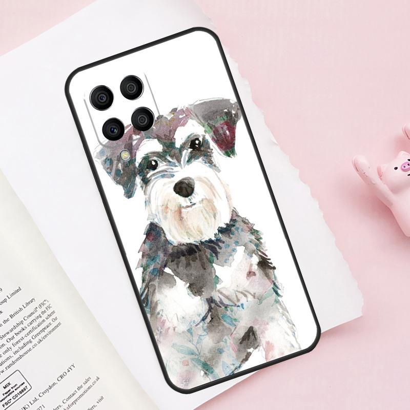 Schnauzer Puppy Dog Art For Samsung Galaxy M13 M23 M33 M53 M30s M31s M32 M52 M12 M55 M15 M20 M21 M51 M34 M54 Case
