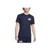Nike Color Block Fitted Crew Neck T-Shirt Men Tops Dark-Blue FV8367-451