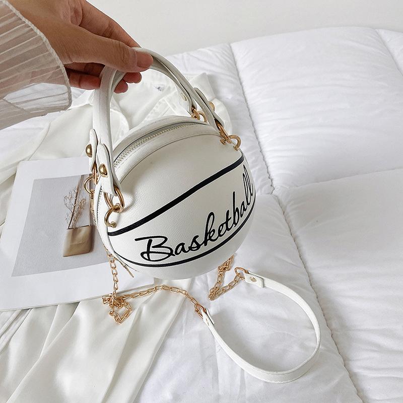 2025 Crossbody Bag New Network Red Personality Fun Pink Ins Versatile Chain Football Basketball Shoulder Bag Small Round Bag