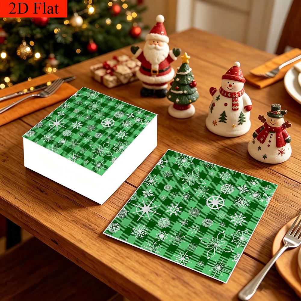 20pcs Disposable Napkins with Snowflake Pattern Print for Wedding,Parties,and Daily Use for Thanksgiving Fall Christmas Table Decoration