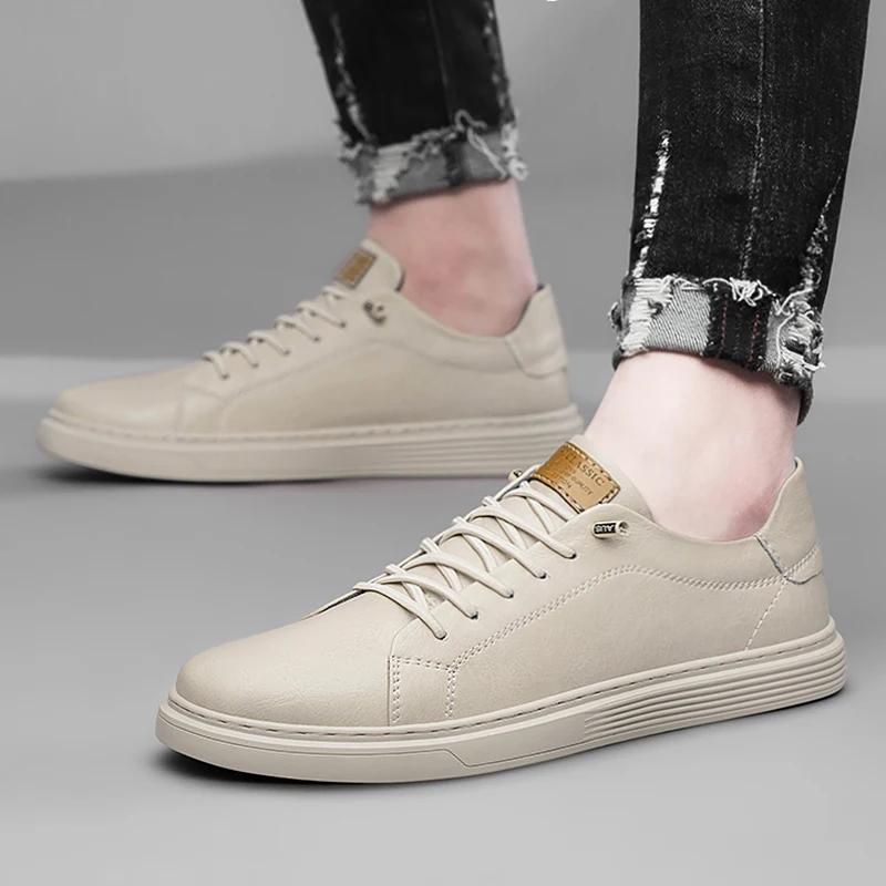 Italienische Marke Schwarze Herren Echtleder Schuhe Lässige Herrenschuhe Herren Schnürschuhe Flache Sneakers Luxusschuhe für Herren