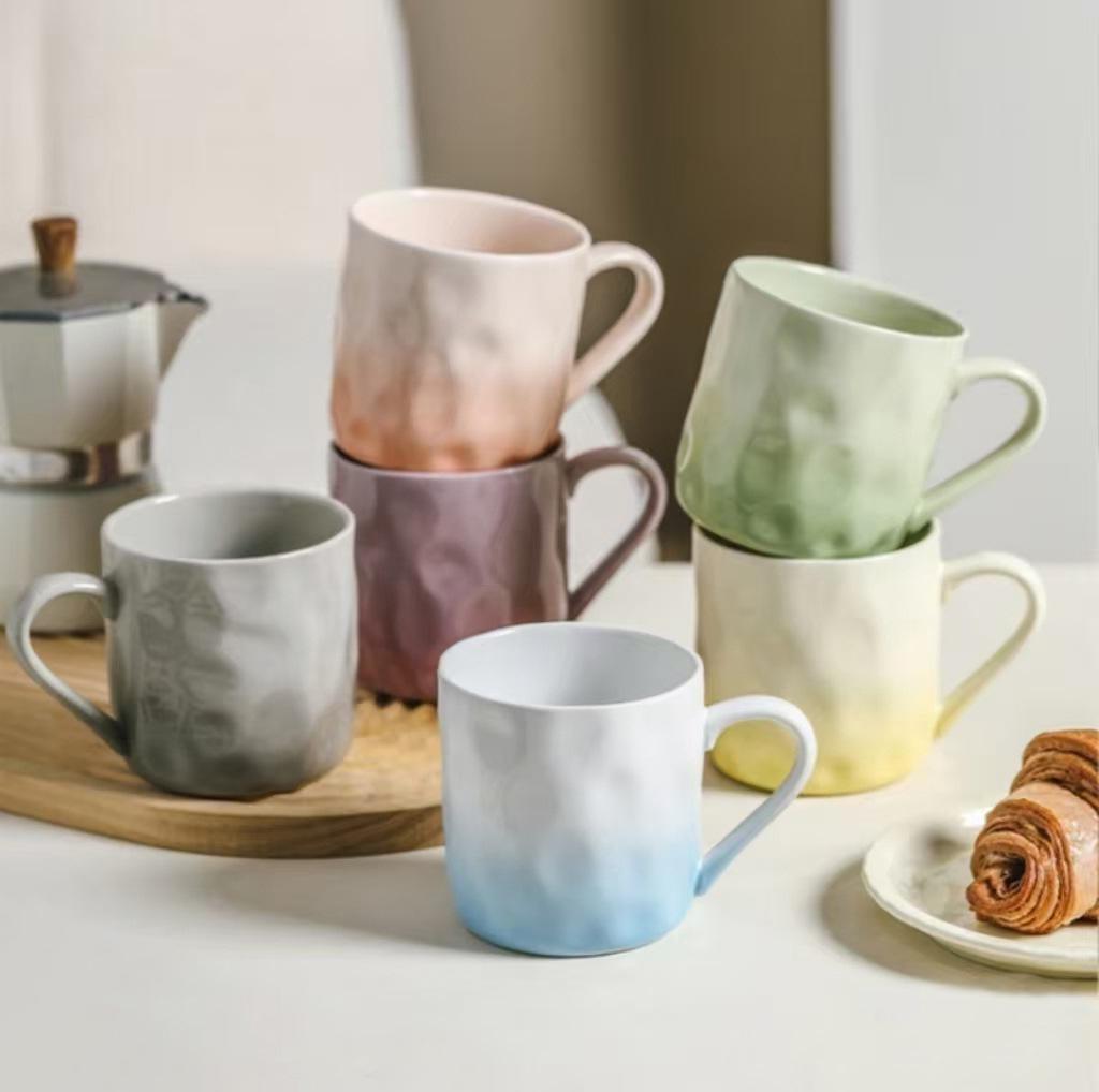 Gradient Mug Gift for Girls & Couples - Celebrity-Inspired Underglaze Ceramic Design Gray Gradient