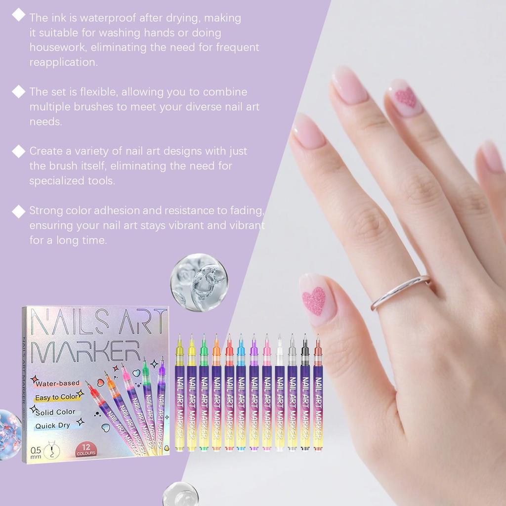 Easy-to-Use Multi-Color DIY Nail Art Liner Pen for Various Occasions