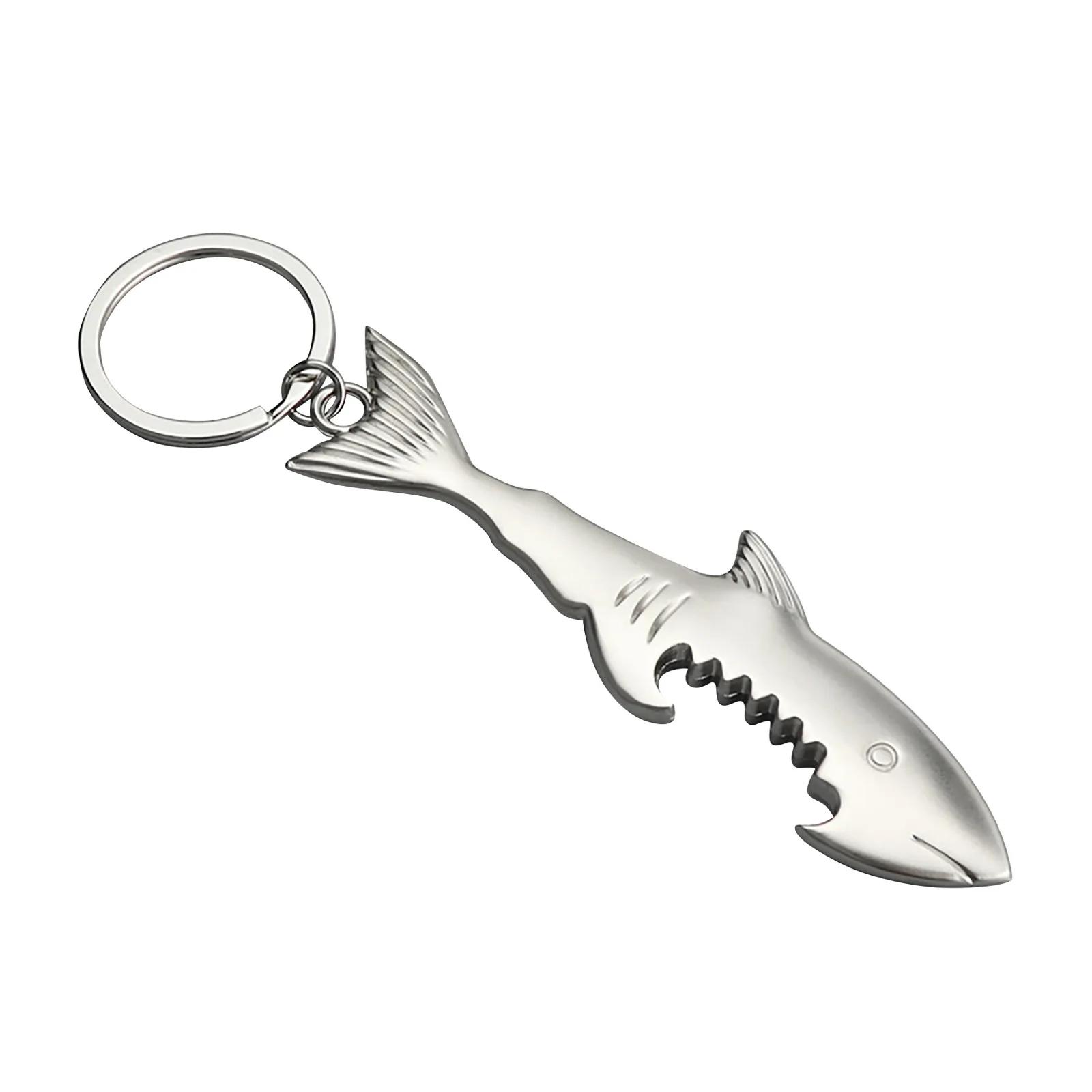 

Брелок-открывалка для бутылок в форме акулы, брелок в форме кольца из цинкового сплава, открывалка для пивных бутылок, креативный брелок-штопор, подвеска, подарок для вечеринки