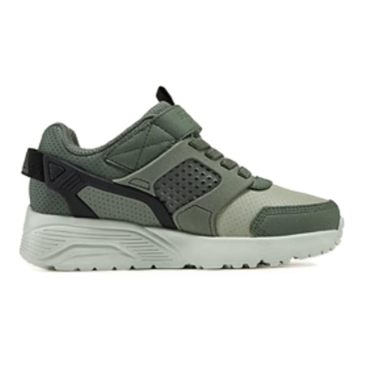 Skechers Kids Street Boys Synthetic Leather Comfortable Breathable Durable Low Top Casual Shoes Kids sneaker Olive 405715L-OLBK