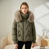 New fashion cotton clothes women's warm big fur collar temperament short women's cotton-padded clothes jacket