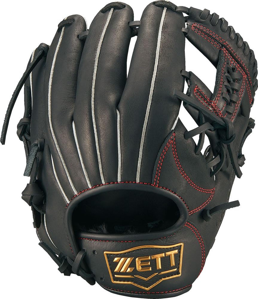 

ZETT Youth Baseball Soft Black Size BJGB74370 Glove, Steer, All-Around, Left-Handed Throw, (1900), M,
