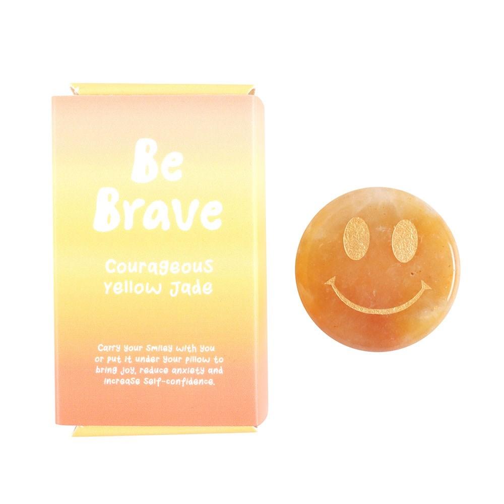 Something Different Be Brave Jade Happy Face Decorative Crystal