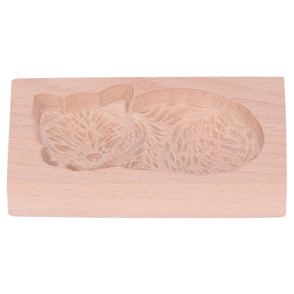 Animal Cookie Mold Lovely Vivid Wooden Biscuit Press Stamp Easy Demoulding Smoothly Cookie Mold Cat