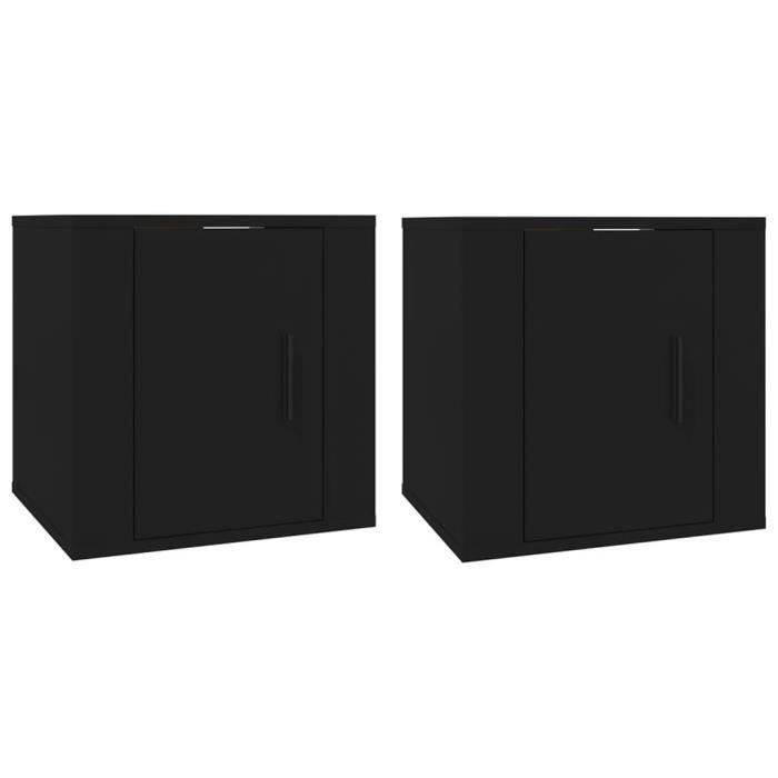 816643 vidaXL Meubles TV muraux 2 pcs Noir 40x34,5x40 cm