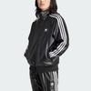 Adidas Originals Firebird Premium Faux Leather Luxe Three-Stripe Color Block Sports Jacket Women Jacket Black IY2912