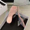 Fashion Fashion Transparent Heels Women Wedges Slippers Shoes Square Toe Ladies Heeled Sandals Slippers Shoes Female Slides Pumps
