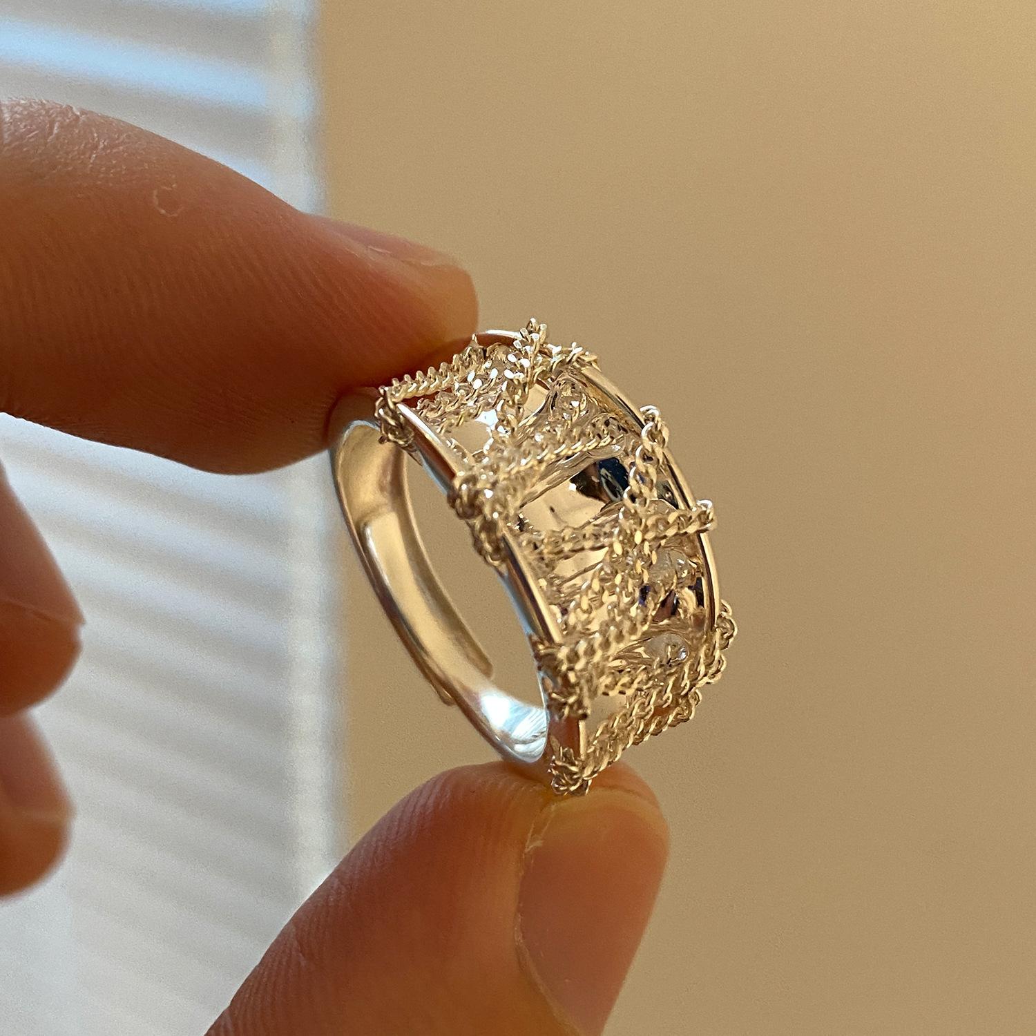 

Минималистичное стильное кольцо-цепочка из меди для женщин, изысканный и модный аксессуар