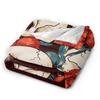 Flower Skull Horror Blanket Flannel Spring Autumn Day of The Death Multi-function Soft Throw Blankets for Bed Office Rug Piece