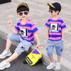 Summer Baby Boys Clothes Suit Stripe Cotton T-shirt+Jeans Short Pant 2PCS Set Kids Boys Clothing