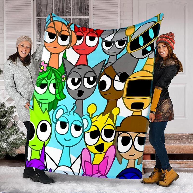 Incredibox Sprunki printed throw blanket—soft,warm;versatile blanket for all seasons—perfect as &air-conditioning throw,nap blanket