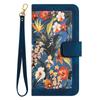 Leder Klapphülle für iPhone 16E 16 15 14 Plus 13 12 11 Pro Max XR X 10 XS 8 7 6 6S SE3 SE Blumen Trageband Kartensteckplatz Abdeckung