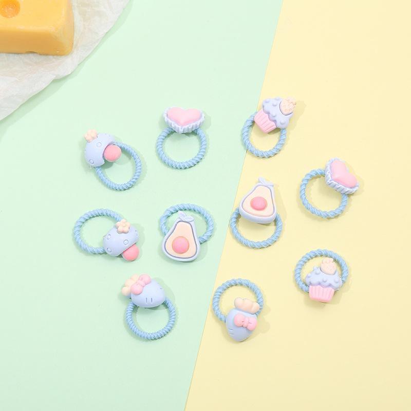 

10-20 шт./компл., милый мультяшный медведь, кролик, повязка на голову, эластичная резинка, головной убор, цветочный бант, детские аксессуары для волос, украшения 10pcs-blue