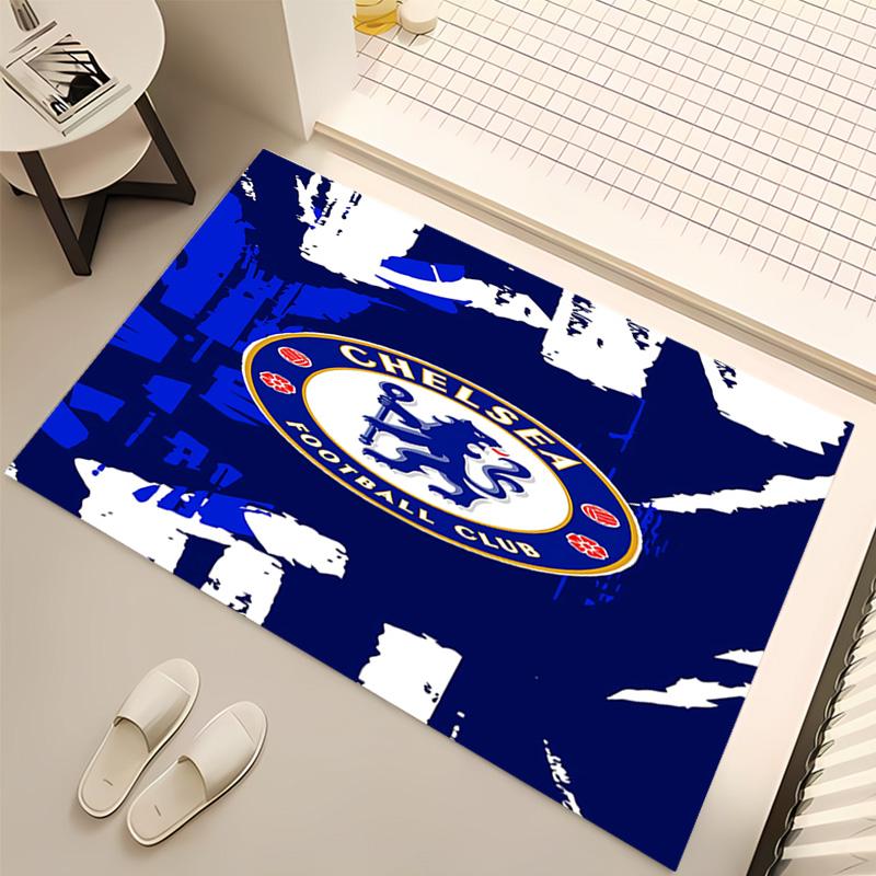 1pc Chelsea FC logo Print Area Rug - Soft, Washable Non-Slip Indoor Mat, Living Room, Home Office Decorative Rug,Office Decorative