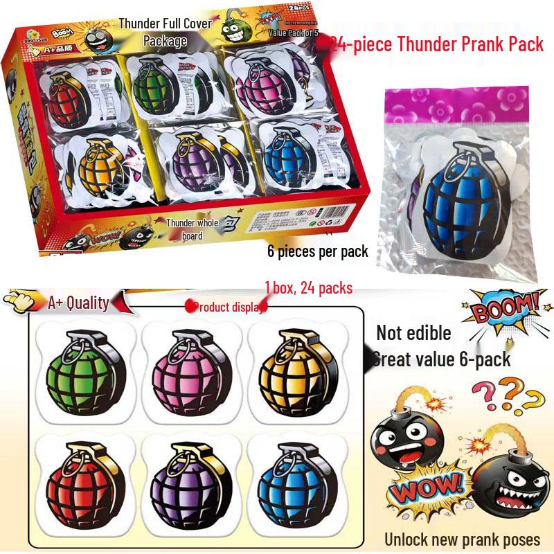 Inflatable Self-Exploding Grenade Prank Toy - Scare Pack for Friends (24 pcs)
