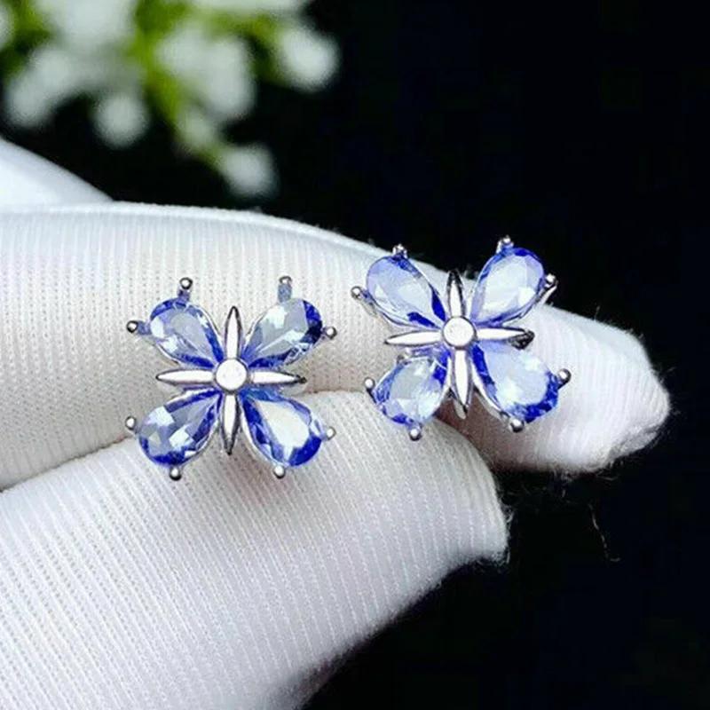 European and American New Trend Small Fresh Temperament Flower Inlaid Zircon Earrings Elegant Students Wear Zircon Daily Life