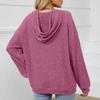 Women's Fashionable Loose Long Sleeved Hooded Drawstring Pocket Hoodie Solid Color Top