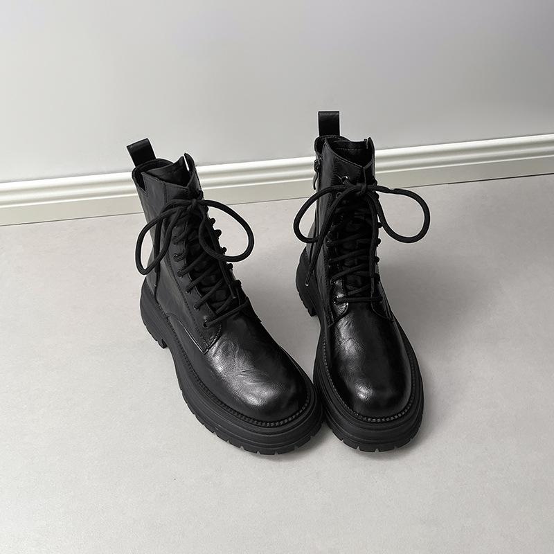 

Британские ботинки Мартин на шнуровке женские полусапожки новые с круглым носком на толстом каблуке полусапоги на толстой подошве ботинки Maillard 40