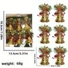 6pcs Golden Bell Pendant Christmas Tree Bowknot Angel Stage Set Bell Pendant Hanging Decorations On Home Garden Doors Christmas