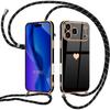 Shoulder Strap Case - BOOLING - for iPhone 17 Pro - Flexible Shockproof Silicone - Black