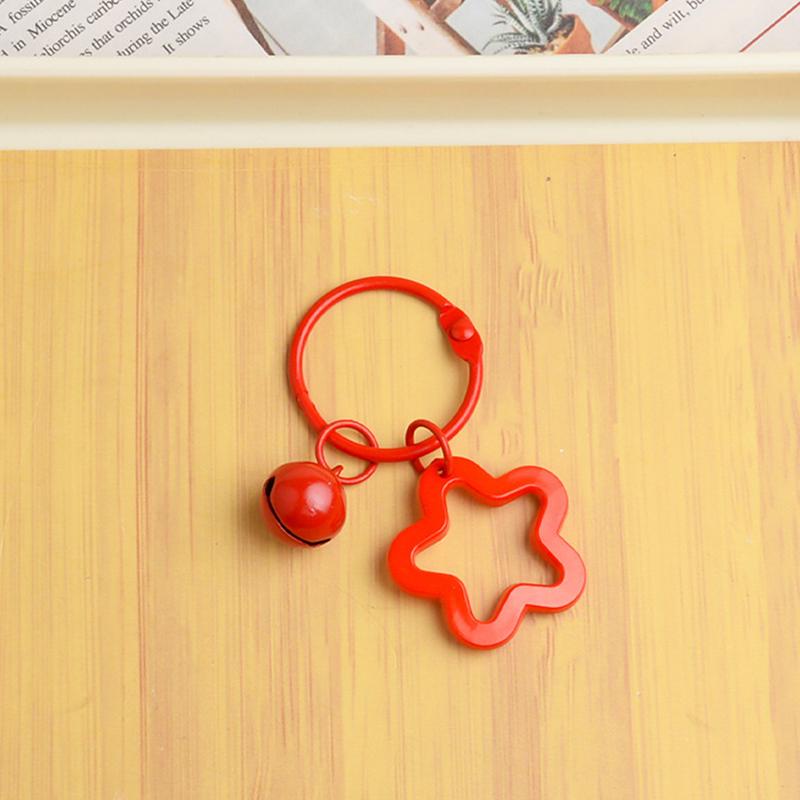 Solid Color Star Flower Charm Keychain Cute Pendant Car Keyring Backpack Decoration  Bag Charm Jewelry Gift