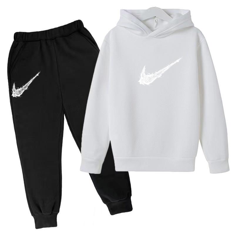 Kids Autumn Winter Hoodie Boy Girl 3-13Yrs Letter Print Clothing Casual Top+Trousers 2P Child Gift Brand Sports Coat Jogging Set