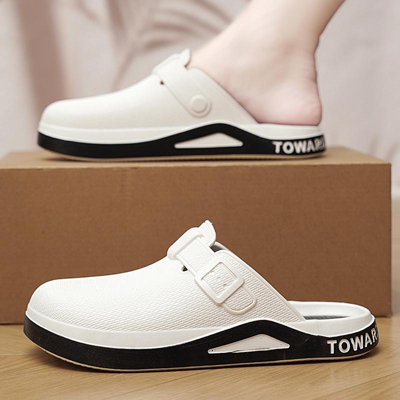 Clogs Slippers For Men Garden Shoes Casual Waterproof Beach Summer EVA Flat Sandals Vacation Pool Men Shoes