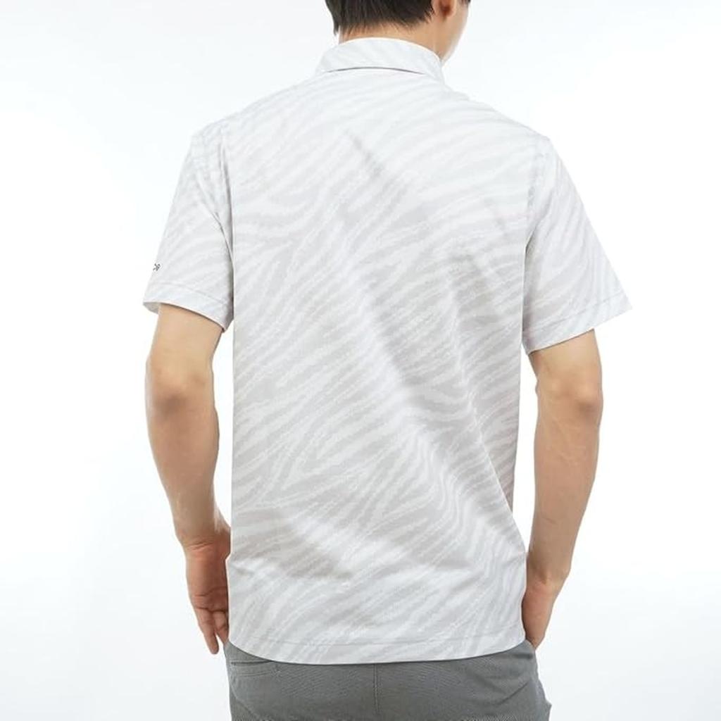 Golf Polo Shirt Zebra 6 [New Balance] Short-Sleeve (Stretchable, Print) / Men's / 012-6168008 021_Gray [LL]