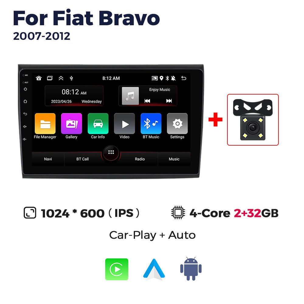 Navifly IPS Screen New Android Car Radio Multimedia Video Player For Fiat Bravo 2007-2012 Carplay Auto GPS 2Din Stereo Receiver