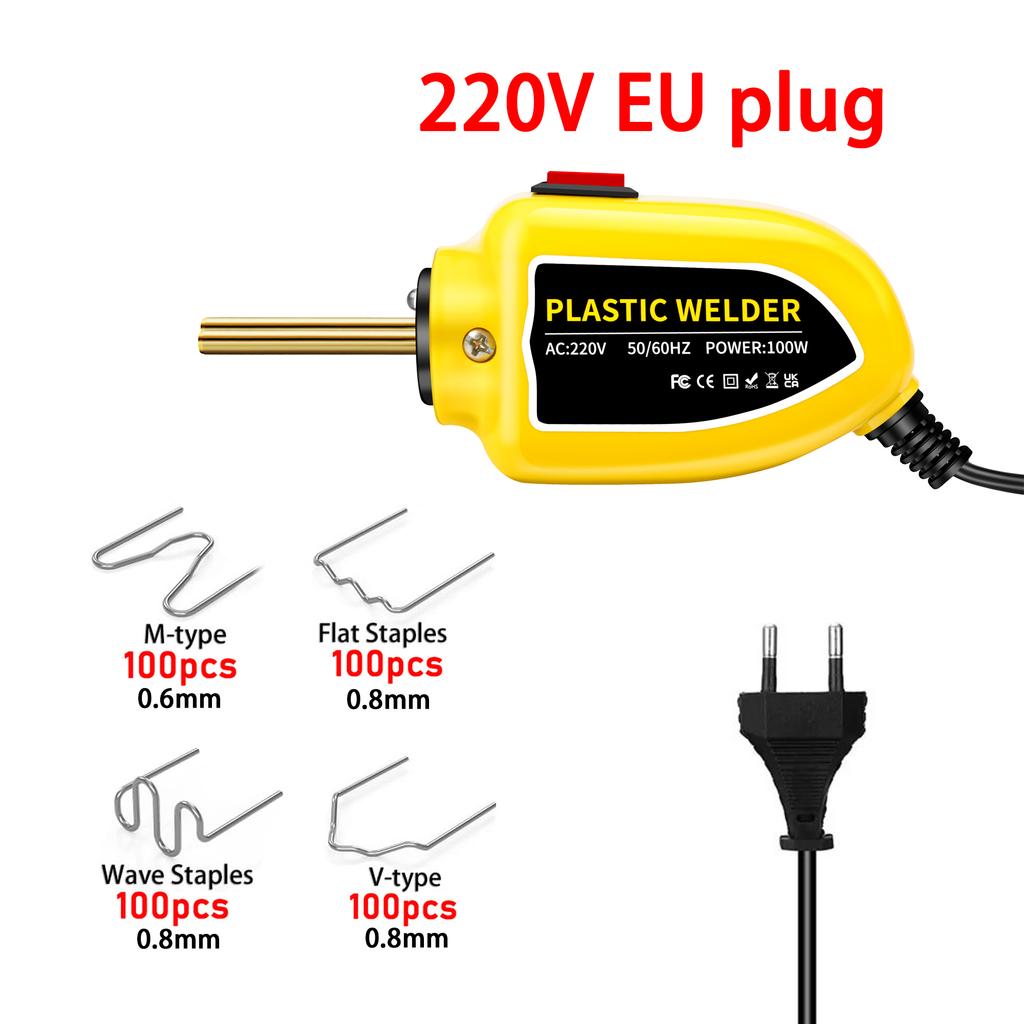 100W Kunststoffschweißmaschine Kunststoffschweißgerät Heißklammergerät 400 Stück Stoßstangen Reparaturset Lötkolben Für Auto Stoßstangen Reparaturwerkzeuge