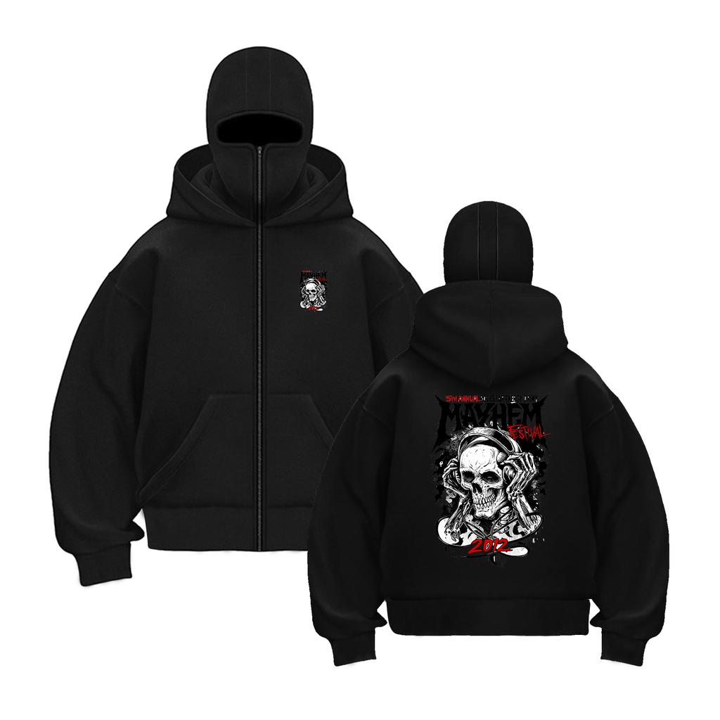 Streetwear jednobarevné Retro mikiny na zip Y2K Pánské Dámské Hip Hop Grafika Vintage Dvouvrstvé Oversized mikiny