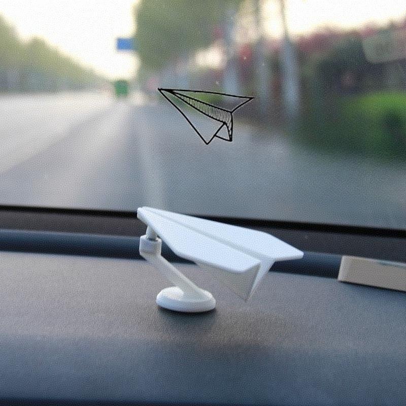 Car Paper Plane Ornament | Creative Inertial Following Aircraft Shape | Dashboard Decor Toy for Car Interior