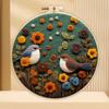 CHENISTORY Wool Felting Painting Needle Embroidery Kit Branch Bird Painting DIY Crafts Animals Handmade Home Decoration