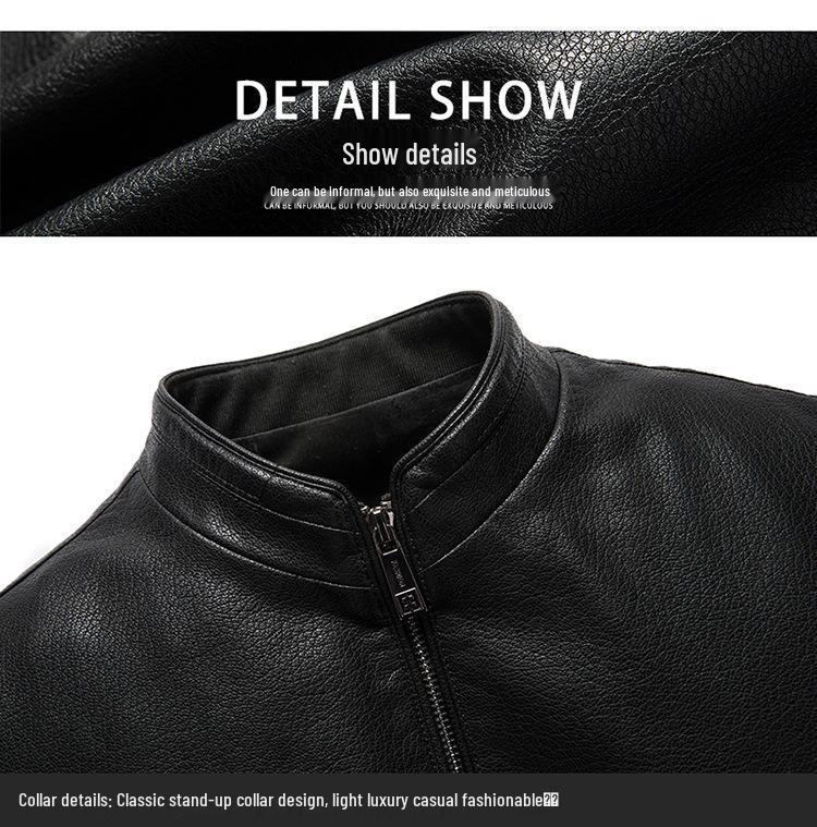 Herren Luxus Lammlederjacke - High-End Koreanischer Stil, Einfache Business Oberbekleidung in Schwarz