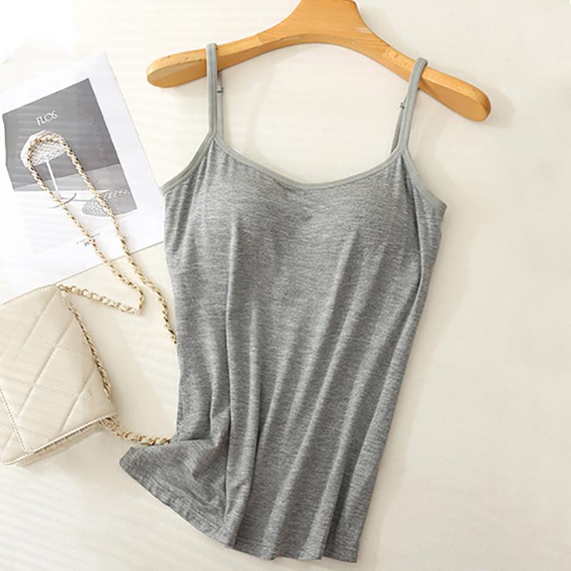 

Женская модальная майка большого размера со встроенным бюстгальтером и стильной спинкой, подходит до 200 цзиней 4X (175-200 jin)