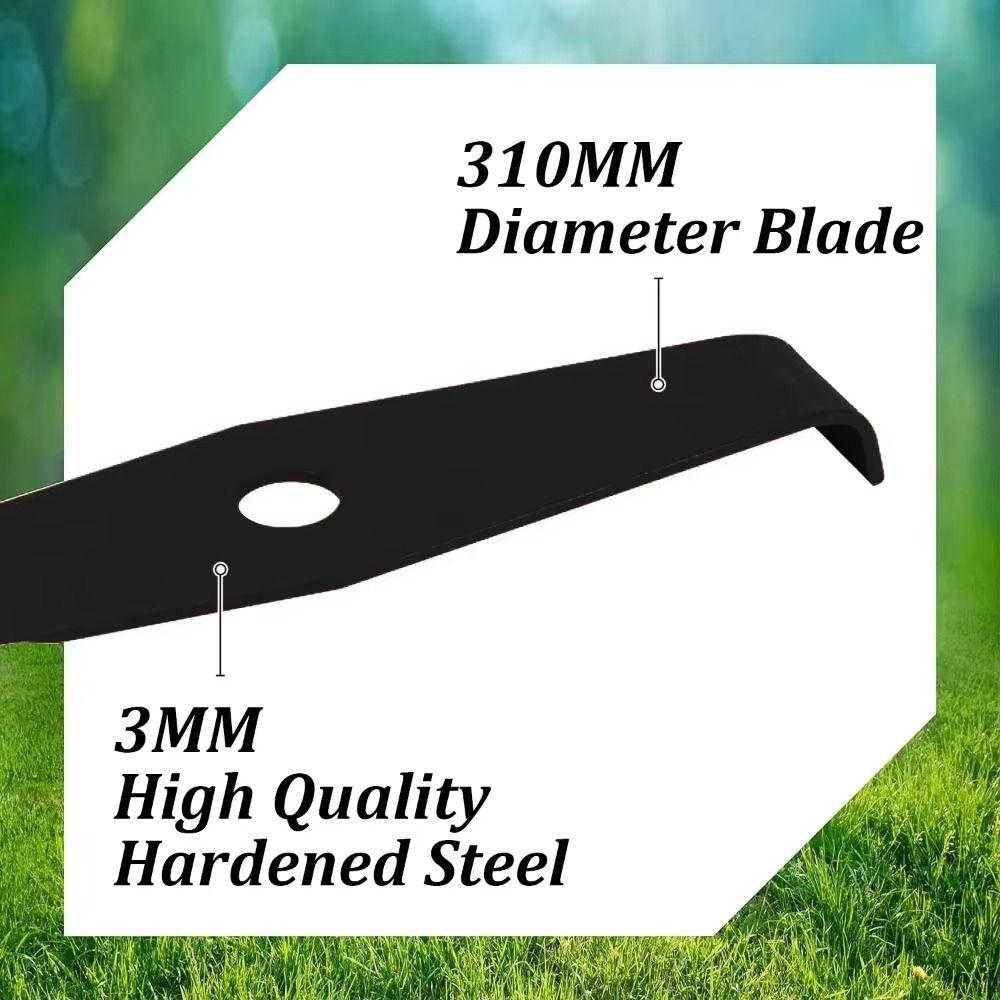 310mm Thickened 2T Thicken Trimmer Practical Hardened Steel Lawn Mower Cutter Smooth Surface Black Mower Cutter Replacement