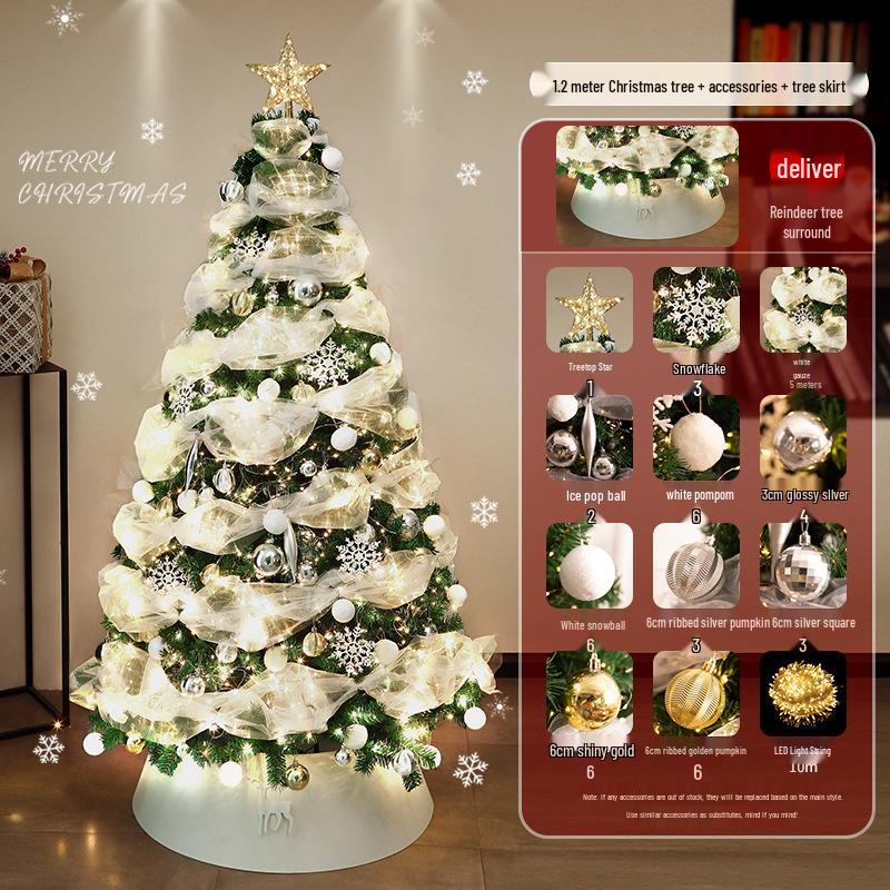 2026 New Style Large Decorative Christmas Tree - Ins Style, White Package