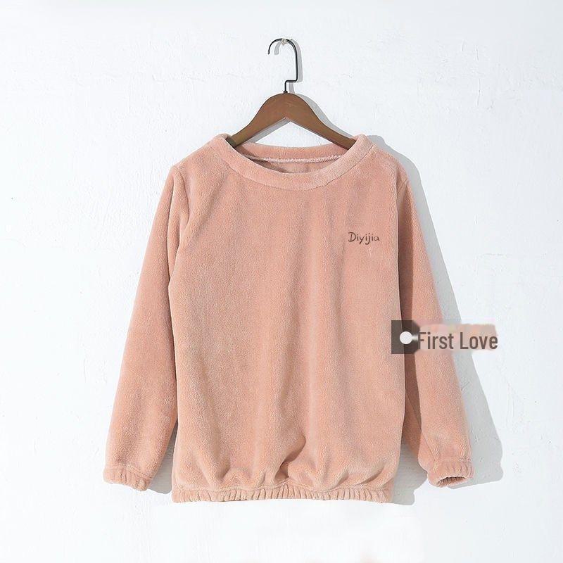 Traje Cálido de Forro Polar Coral para Mujer - Pijama y Ropa de Exterior de Otoño/Invierno